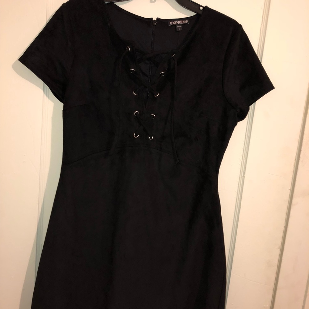 Never before worn tie up suede dress